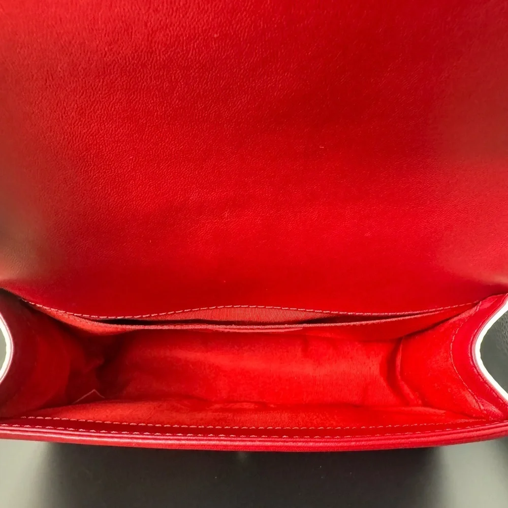Authentic Chanel Medium Boy Bag – Rare Red & White Quilted Leather